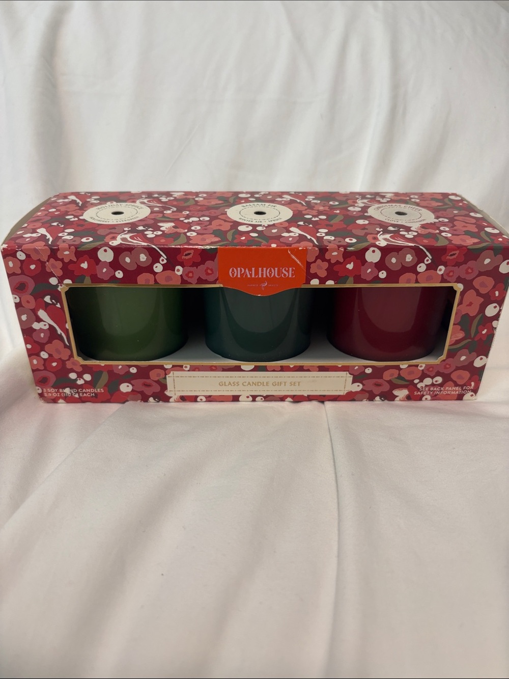 New Opalhouse Glass Candle Gift Set 3 Soy Blend Candles Holiday Scents